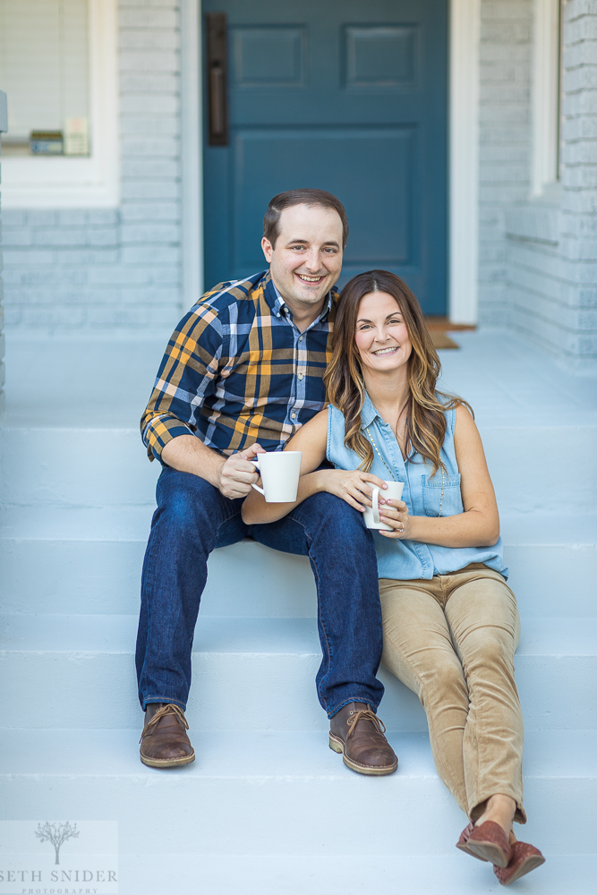 David & Kristen  —–  Loving each other around the house and celebrating being engaged!