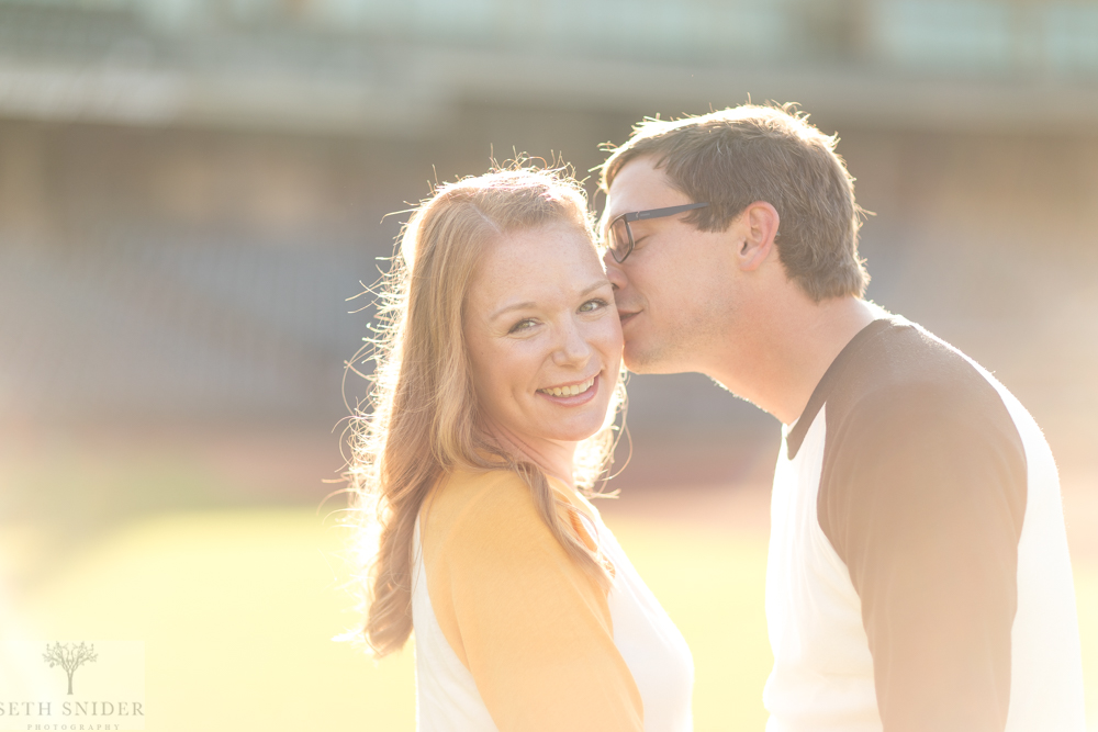 Dave and Shannon are engaged, and its beautiful!! Baseball vibes—Knight Stadium—